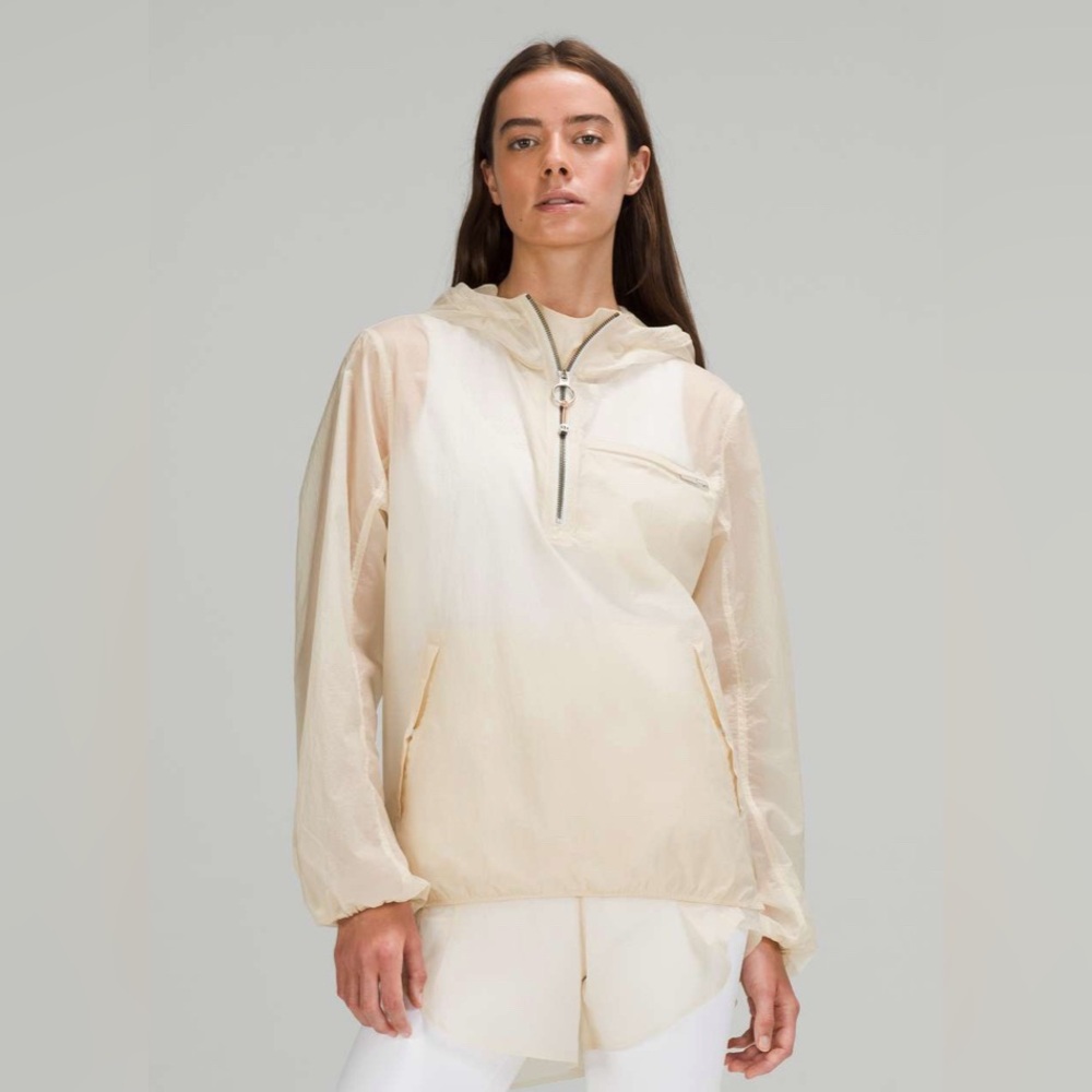 $158 Lululemon Step Out Anorak White Opal